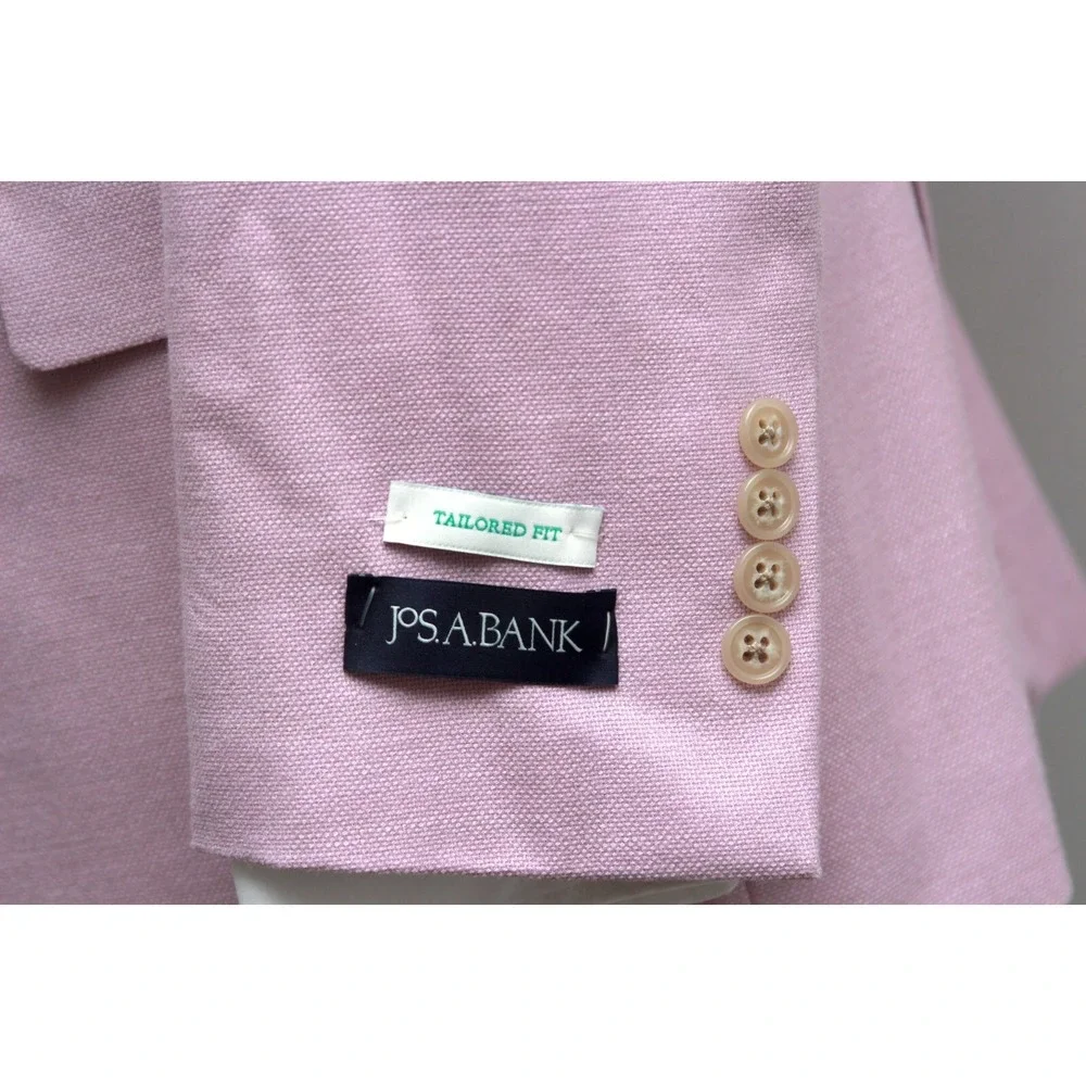 Jos A Bank‎ 40L Mens Textured Solid Sport Coat Pink Solid NWT E03339 - Picture 5 of 11